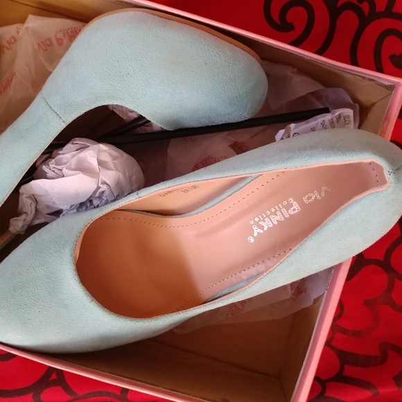 Pinky in Box green Danika Heels Suede Mint Pumps - Picture 4 of 5